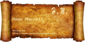 Haar Marcell névjegykártya